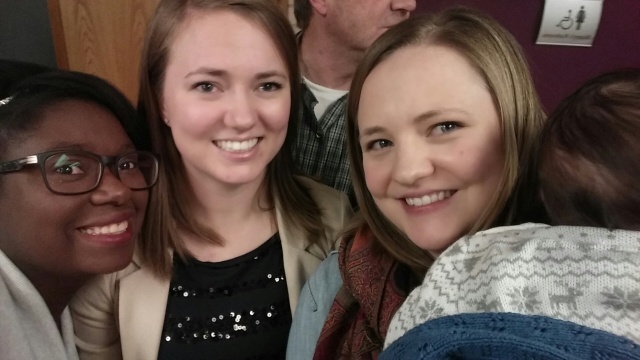 two of my sisters and I (and tessa) at a family gathering