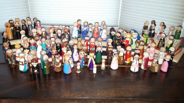 My massive Saint doll collection, yes with lots of duplicates